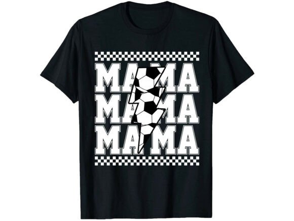 Mama Lightning Soccer T-Shirt: A Bold Embroidery Choice