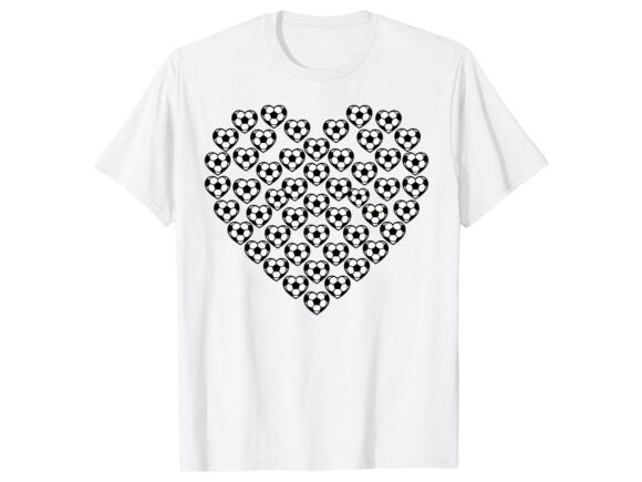 Soccer Heart Pattern: A Bold T-Shirt Design for Branding