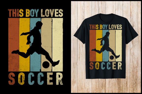 This Boy Loves Soccer Retro Shirt Design